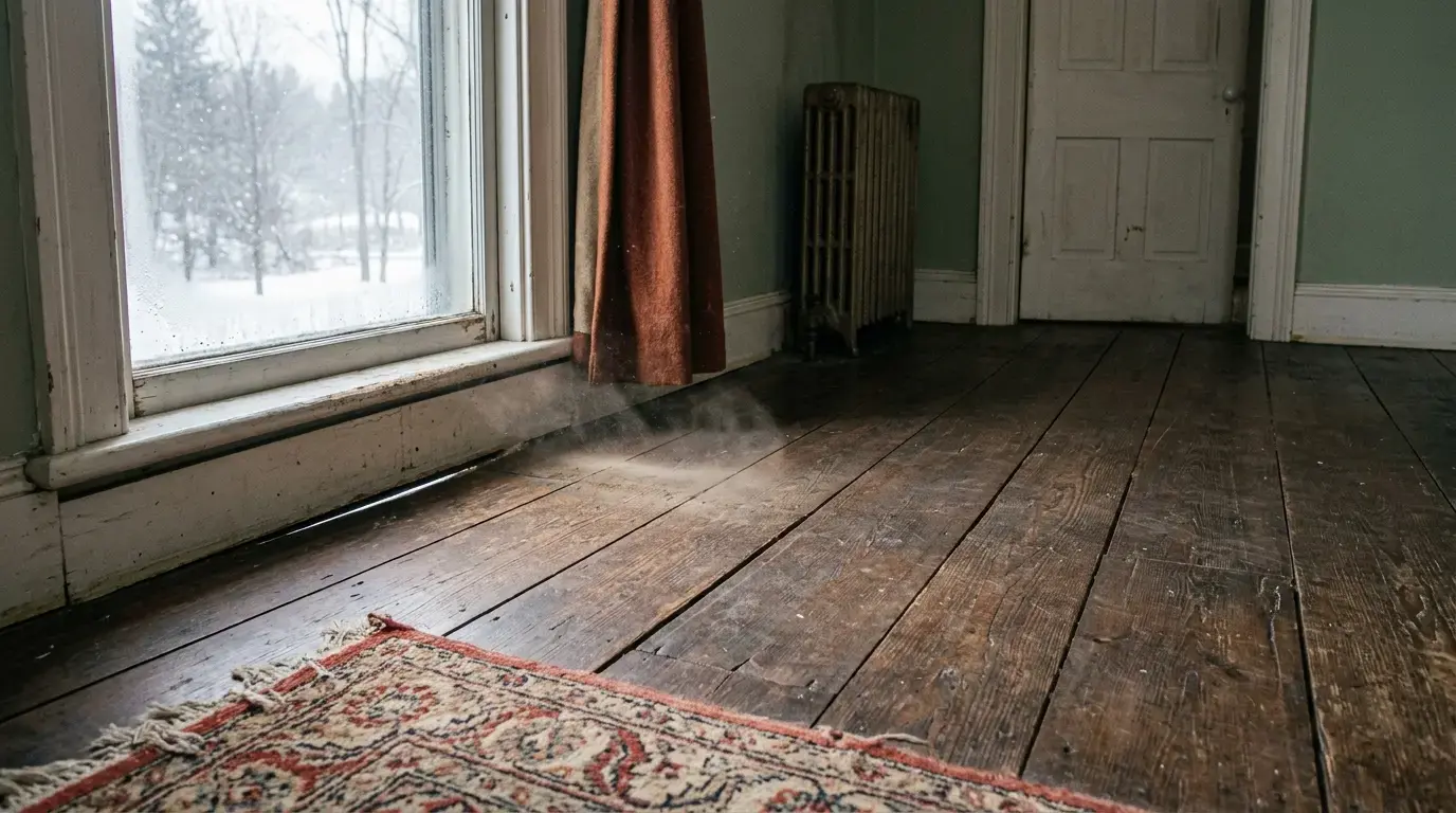 Cold floors and drafts in a Connecticut home
